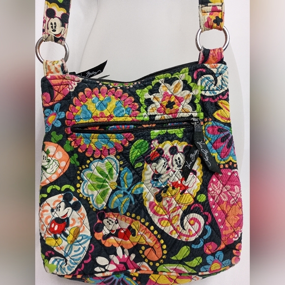 VERA BRADLEY Colorful Limited Edition Disney Black Quilted Crossbody Bag - Picture 3 of 11